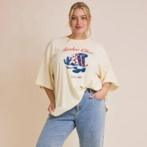 Plus Size Rodeo Club Graphic Oversized Short Sleeve Western Boho Dallas Tee